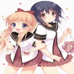 pan,yuruyuri,kyouko toshinou,yui funami,females only